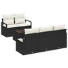 vidaXL Gartensofa-set mit Kissen 6 pcs Schwarz und Creme Poly-Rattan