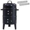 vidaXL Outdoor Grill &Oslash; 40 x 80 cm Stahl Schwarz