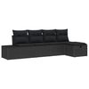 vidaXL Gartensofa-set mit Kissen 5 pcs Schwarz Poly-Rattan