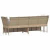 vidaXL Gartensofa mit Kissen Beige Poly Rattan