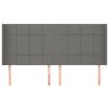 vidaXL Kopfteil mit Ohren Dunkelgrau 203x16x118/128 cm Stoff