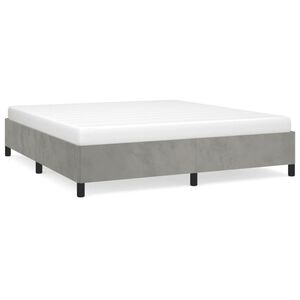 vidaXL Bettgestell ohne Matratze Hellgrau 180x200 cm Samt