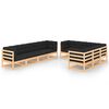 vidaXL 9-tlg. Garten-Lounge-Set mit Kissen Massivholz Kiefer