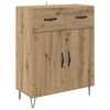 vidaXL Highboard 2 pcs Artisan-Eiche Ingenieurholz und Glas