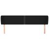 vidaXL Kopfteil mit Ohren Schwarz 203x23x78/88 cm Stoff