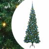 vidaXL Eckiger k&uuml;nstlicher Weihnachtsbaum Gr&uuml;n 180 cm PVC und Metall