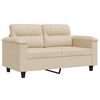 vidaXL 2-Sitzer-Sofa Creme 120 cm Mikrofasergewebe