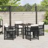 vidaXL Garten Essgruppe 5 pcs Schwarz Poly-Rattan