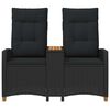 vidaXL Liegebank mit Tisch Schwarz 126 x 65 x 112 cm Poly-Rattan