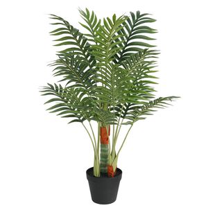 vidaXL Palme K&uuml;nstlich mit 3 St&auml;mmen Gr&uuml;n 85 cm PP