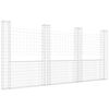 vidaXL Gabionenkorb U-Form mit 4 S&auml;ulen Eisen 380x20x200 cm