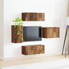 vidaXL TV-Wandregal-Set Wandmontiert 4 pcs Altholz Holzwerkstoff