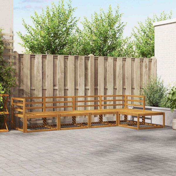 vidaXL Outdoor-Sofagarnitur 5 pcs Natur Massivholz Akazie