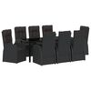 vidaXL Garten Essgruppe 9 stk. Schwarz Poly-Rattan