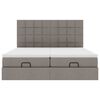 vidaXL Ottoman-Bett mit Matratzen & LEDs Taupe 180x200 cm Stoff