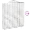 vidaXL Gabionen mit Hochbogen 10Stk. 200x50x220/240cm Verzinktes Eisen