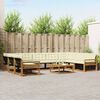 vidaXL Outdoor-Sofagarnitur mit Kissen 10 pcs Natur und Creme