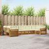 vidaXL Outdoor-Sofagarnitur 7 pcs Natur und Creme Massivholz Akazie