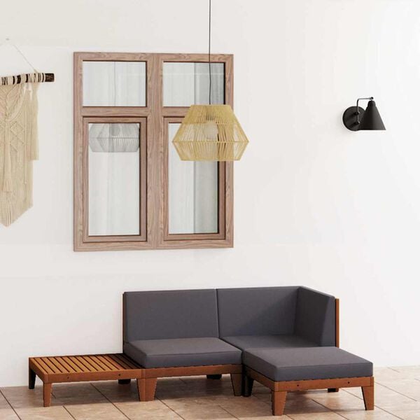 vidaXL 4-tlg. Garten-Lounge-Set mit Kissen Akazie Massivholz