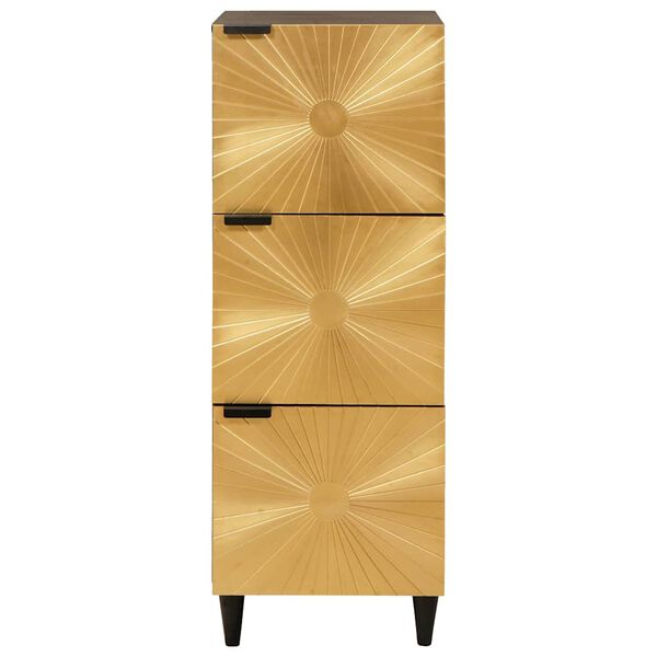 vidaXL Seitenschrank mit Speicher Schwarz und Gold 40 x 33,5 x 110 cm