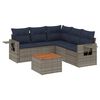 vidaXL 6-teiliges Gartensofa-Set mit Kissen, grau, Polyrattan