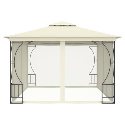 vidaXL Pavillon mit Netz 300x400x265 cm Creme