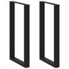 vidaXL Bartischbeine U-Form 2 Stk. Schwarz 60x(100-101) cm Stahl