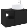 vidaXL Badezimmerm&ouml;bel-Set 2 stk. Schwarz Holzwerkstoff