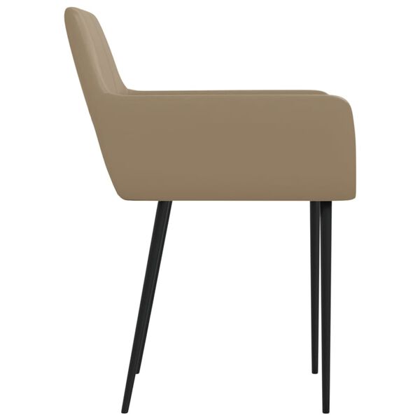 vidaXL Esszimmerst&uuml;hle 2 Stk. Cappuccino-Braun Kunstleder