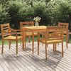 vidaXL 5-tlg. Garten-Essgruppe Massivholz Teak