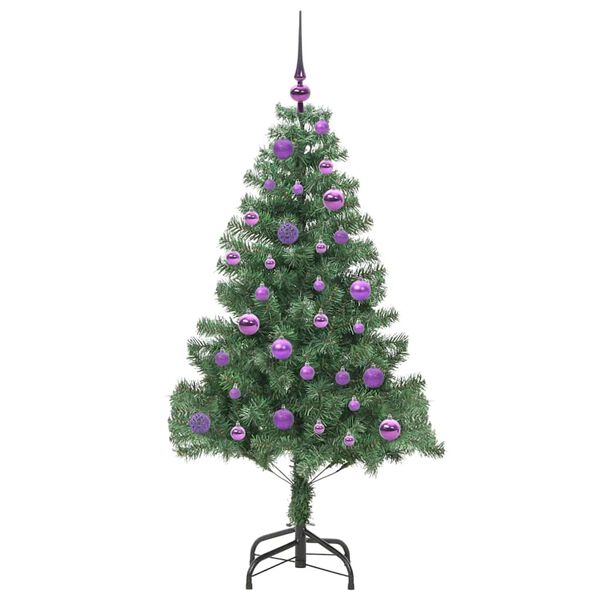 vidaXL Weihnachtsbaum mit 150 LEDs mit St&auml;nder Gr&uuml;n 150 cm PVC