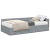 vidaXL Eckbettgestell mit Matratze 2 stk. Hellgrau 90 x 200 cm Stoff