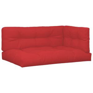 vidaXL Palettenkissen 5-tlg. Rot Stoff