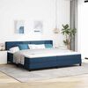 vidaXL Boxspringbett mit Matratze Blau 200 x 200 cm Polyester