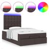 vidaXL Ottoman-Bett mit Matratze & LEDs Dunkelbraun 120x200 cm Stoff