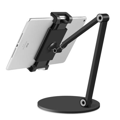 ErgoLine Tablet-Ständer mit Rundem Sockel Verstellbar Aluminium
