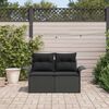 vidaXL Gartensofa mit Kissen Schwarz 141 x 62 x 69cm Poly-Rattan