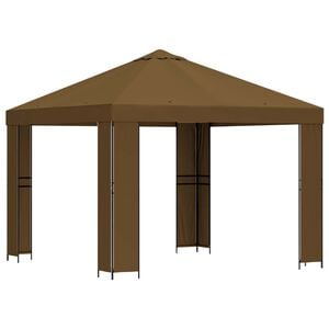 vidaXL Pavillon 3 x 3 m Taupe Polyester und Stahl 190 gsm