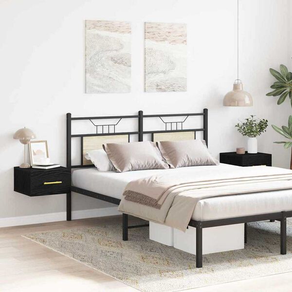 vidaXL Nachttisch 2 pcs Schwarz Eichen-Optik 35 x 35 x 20 cm