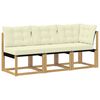 vidaXL 3 stk. Outdoor Mittel- und Ecksofa Wei&szlig;