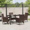vidaXL Garten Essgruppe mit Kissen 5 pcs Braun Poly-Rattan