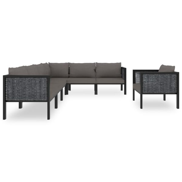 vidaXL 7-tlg. Garten-Lounge-Set mit Auflagen Poly Rattan Anthrazit