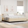 vidaXL Boxspringbett mit Matratze Creme 200 x 200 cm Stoff