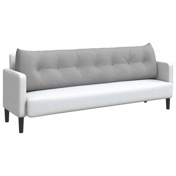 vidaXL R&uuml;cken Kissen Wolkengrau 200 x 24 x 50 cm Stoff