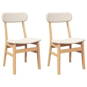vidaXL Esszimmerst&uuml;hle mit Kissen 2 Stk. Massivholz Gummibaum