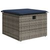 vidaXL 9-tlg. Garten-Sofagarnitur mit Kissen Grau Poly Rattan