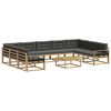 vidaXL Outdoor-Sofagarnitur mit Kissen 10 pcs Wei&szlig; und Anthrazit