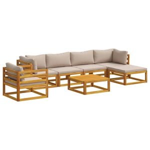 vidaXL Sofa-Set 7 stk. Natur Massivholz Akazie