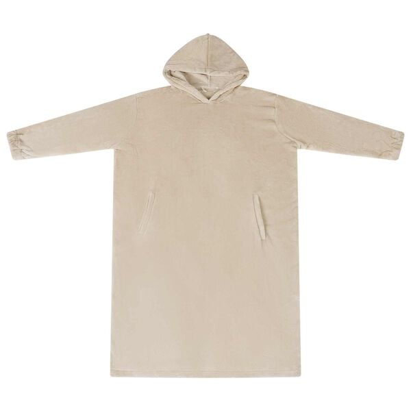 vidaXL Decken-Hoodie Beige L Flanell