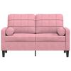 vidaXL 2-Sitzer-Sofa mit Zierkissen Rosa 120 cm Samt